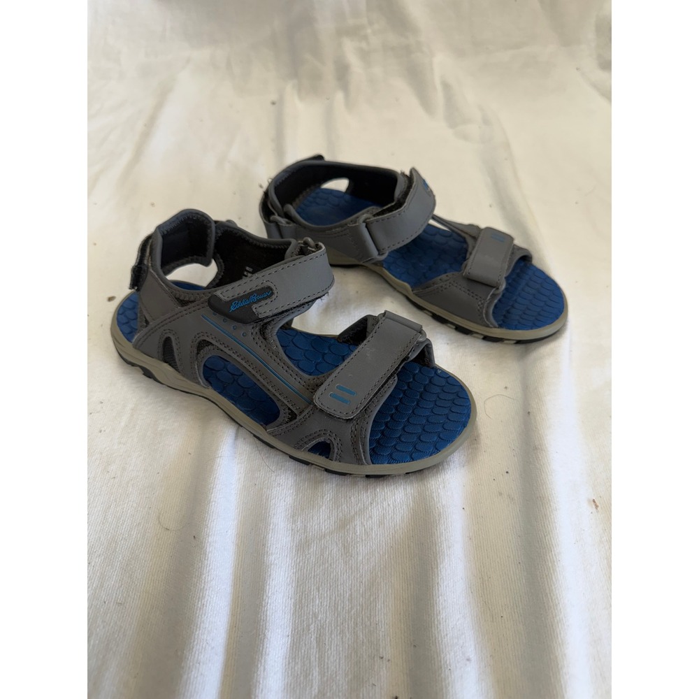 Eddie Bauer Rocky Kids Grey Blue Triple Strap Outdoor Hiking Sandals Size 3